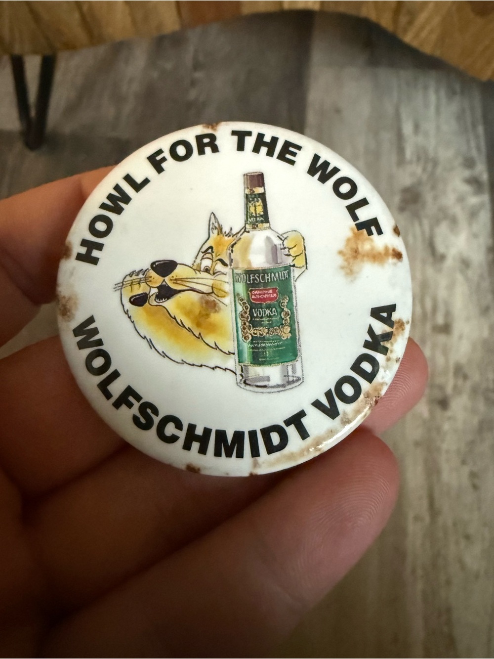 🌻 3/$12 Howl For The Wolf Wolfschmidt Vodka Promotional Button